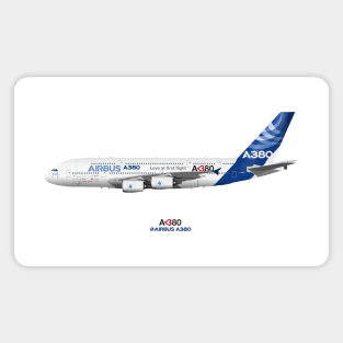 Illustration of Airbus A380 "Love at First Flight" Magnet